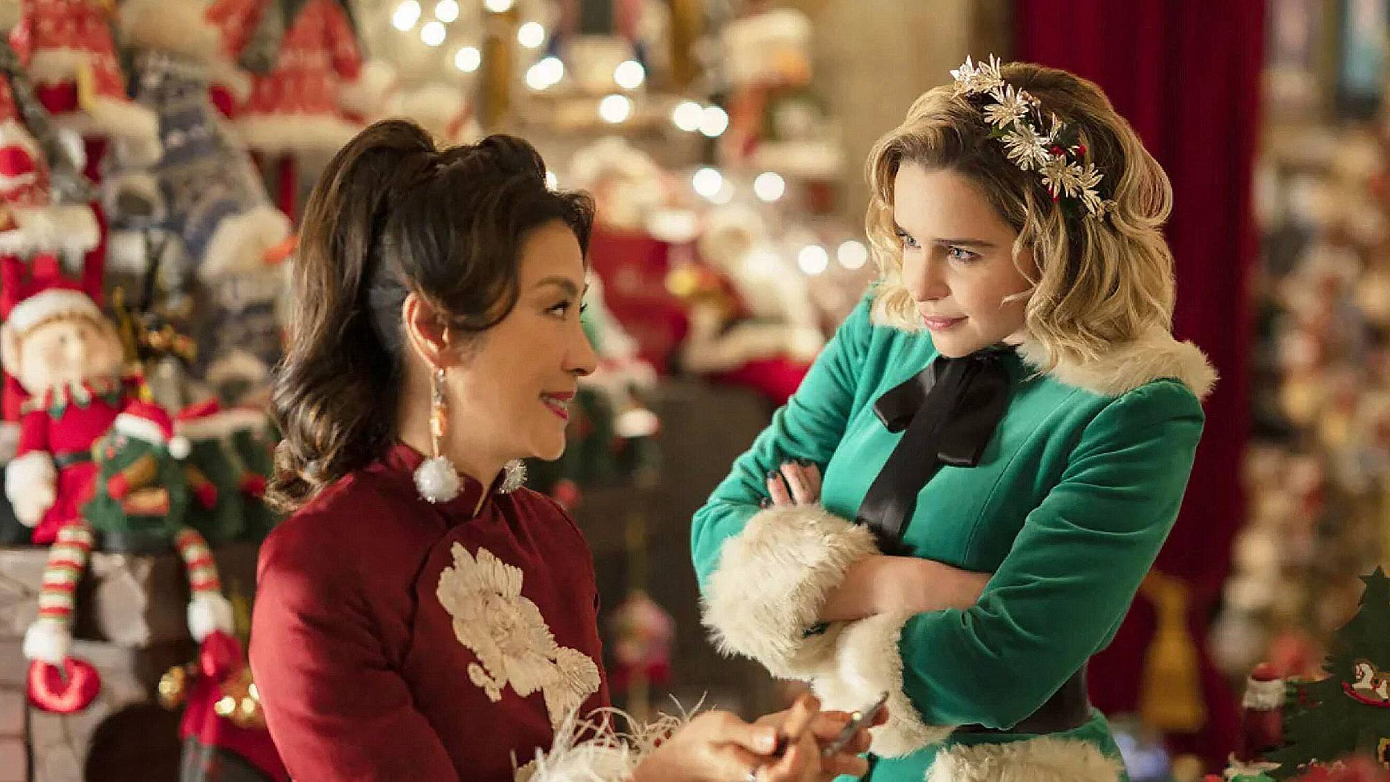 Michelle Yeoh and Emilia Clarke in "Last Christmas" movie (2019)