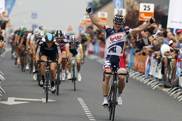 Andr&eacute; Greipel (Lotto Belisol Team) wins the stage in Luxembourg