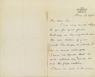 Charles Darwin studied barnacles his entire life. In this letter to someone who witnessed the sexual reproduction of barnacles, Darwin writes that he would be "extremely much obliged" for a detailed account of the act.