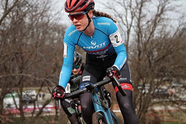 Ruby West (Pivot-Maxxis p/b Stans No Tubes) is strong and confident throughout the course