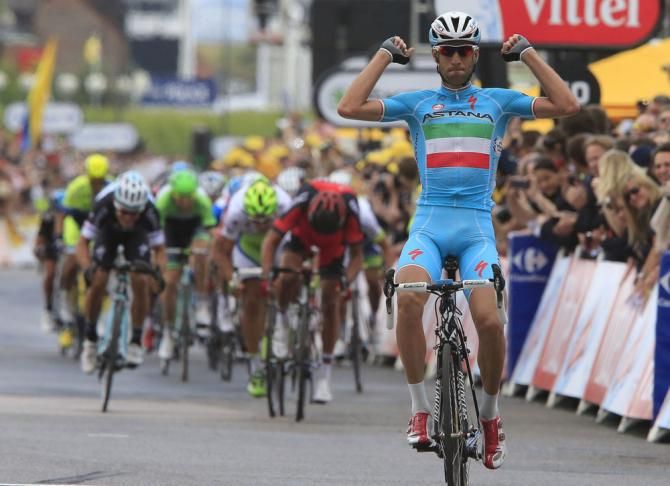 Italian Vincenzo Nibali (Astana) claims stage 2
