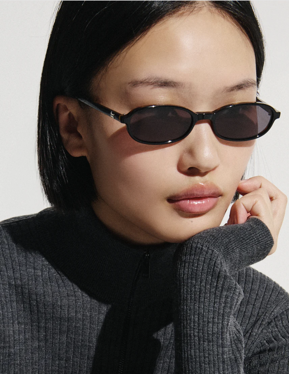 a model wearing jimmy fairly emmy sunglasses
