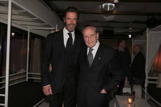 Cipollini with former national coach Alfredo Martini