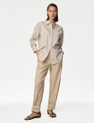 Autograph, Linen Blend Straight Leg Trousers