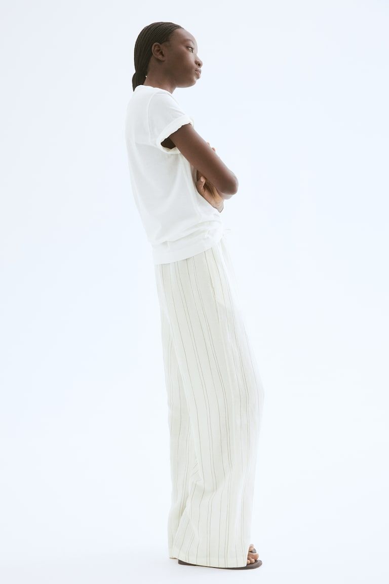 Linen-Blend Pants