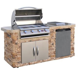 Cal Flame BBQ Grill Island with 4 - Burner Grill