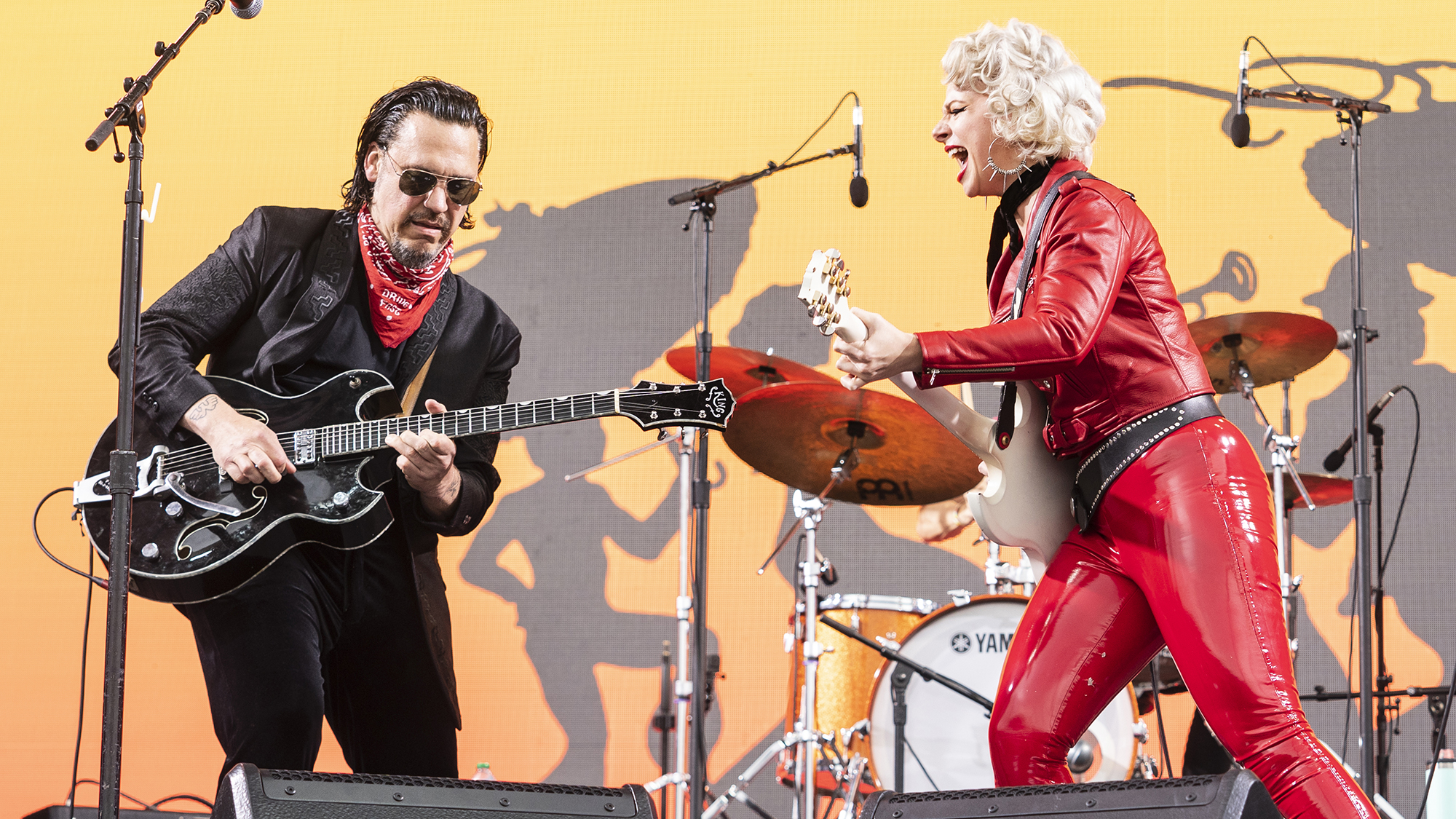 Jesse Dayton and Samantha Fish perform on Day Two of 2023 New Orleans Jazz &amp;amp; Heritage Festival at Fair Grounds Race Course on April 29, 2023 in New Orleans, Louisiana.