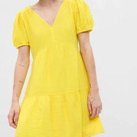 Gap Crinkle Gauze Puff Sleeve Tiered Mini Dress, £45 ($57) | Next
