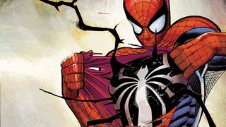 Spider-Man opens his suit to reveal a Venom symbol in the Amazing Spider-Man: New Ways to Die.