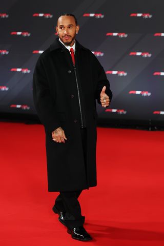 Lewis Hamilton of Great Britain and Scuderia Ferrari poses for a photo as he attends F1 75 Live at The O2 Arena on February 18, 2025 in London, England.