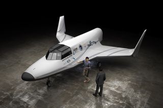 An artist's illustration of the Lynx space plane built by XCOR Aerospace of Mojave, Calif.