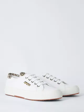 Superga Cotu Leopard Canvas Trainers, White/multi