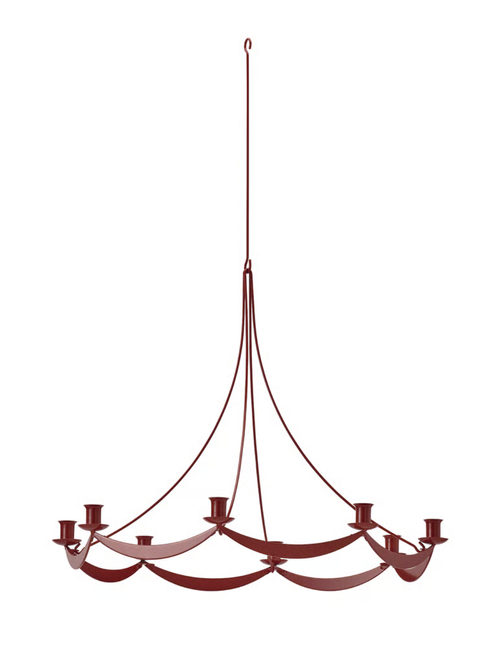 VINTERFINT Chandelier - for 8 Candles Red