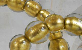 blown-glass bubbles with gold leaf