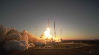 A Falcon 9 rocket lifts off on Feb. 11, 2015 carrying a NOAA satellite