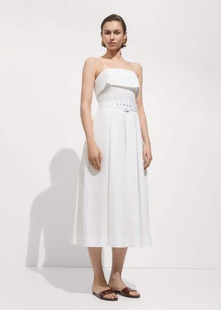 Dress With a Belted Neckline - Women