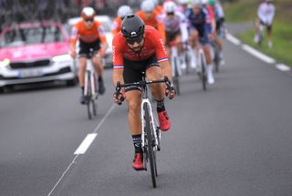 BELLEGARDE FRANCE FEBRUARY 03 Nacer Bouhanni of France and Team Arkea Samsic during the 51st toile de Bessges Tour du Gard 2021 Stage 1 a 14355km stage from Bellegarde to Bellegarde 57m EDB2020 on February 03 2021 in Bellegarde France Photo by Luc ClaessenGetty Images