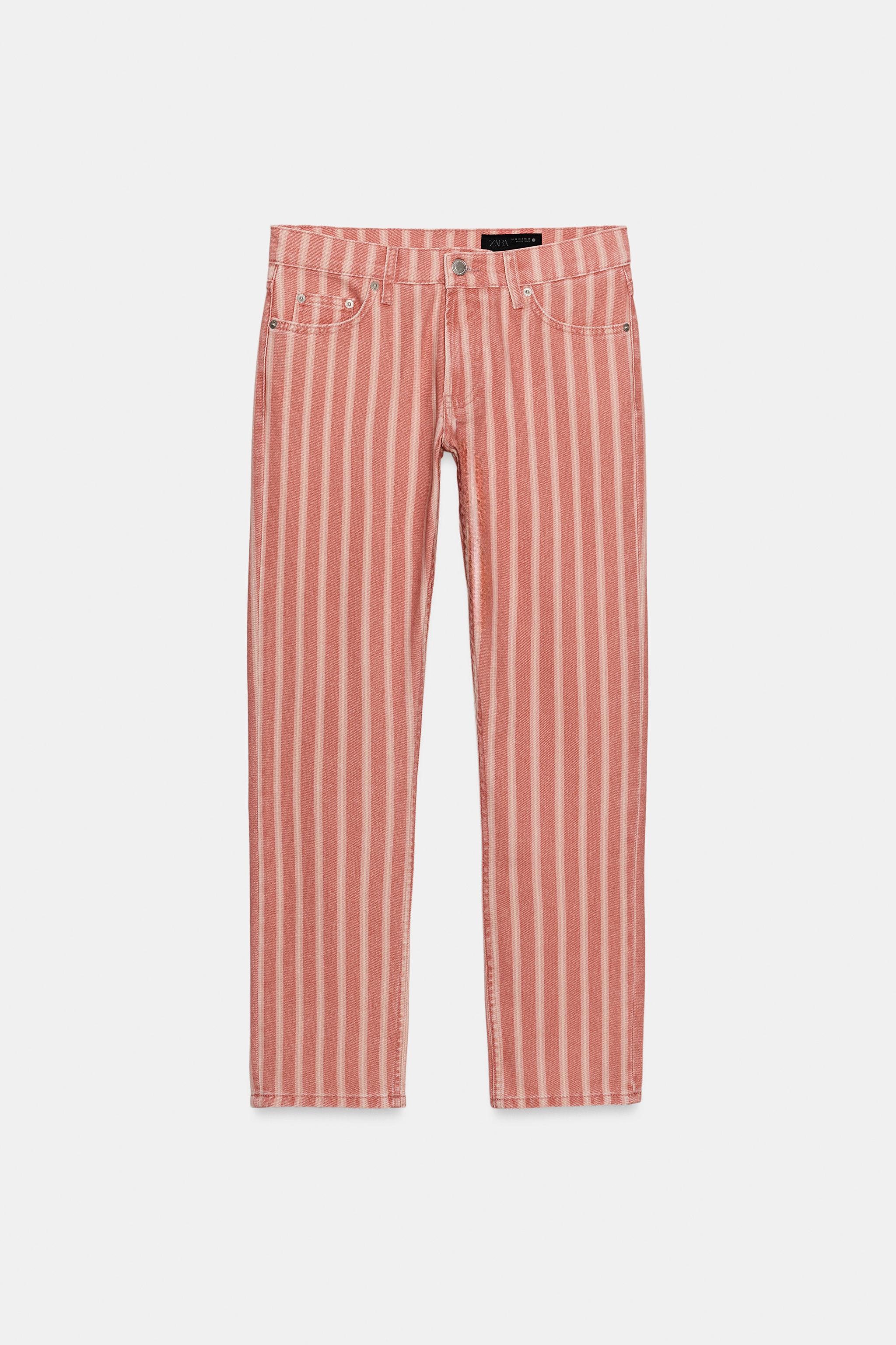 Zw Collection Mid-Rise Striped Slim Jeans