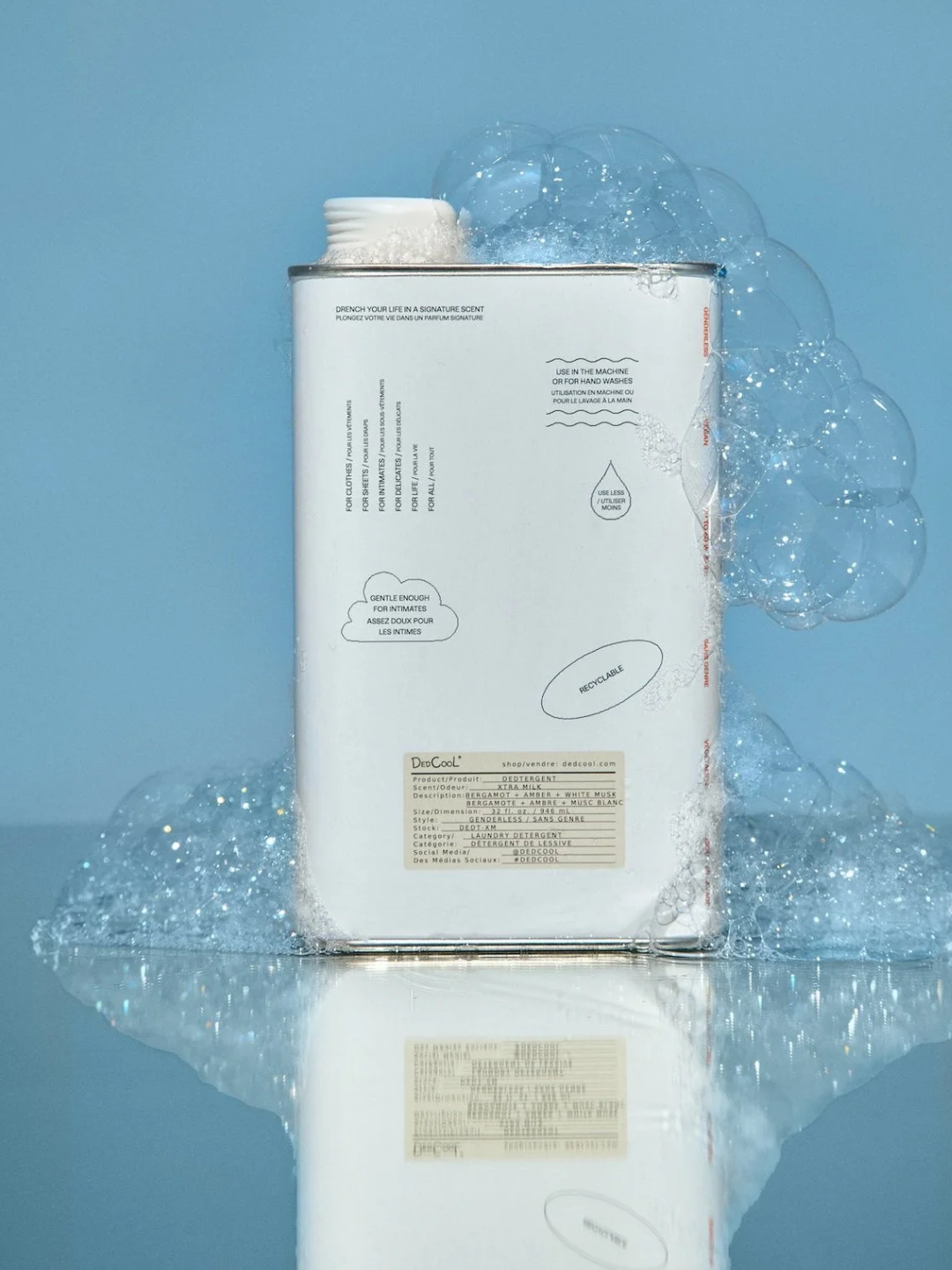 A bottle of laundry detergent from DedCool