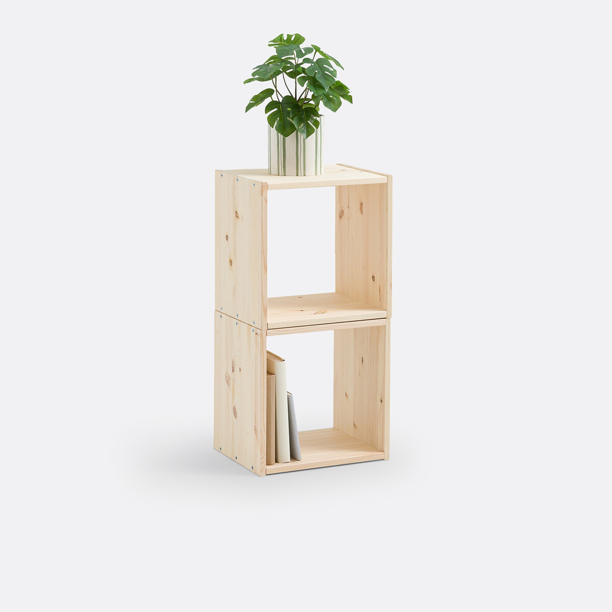 La Redoute Set of 2 Edgar Solid Pine Storage Cubes