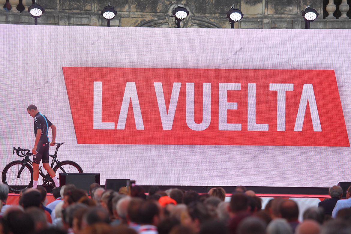 Chris Froome exits the stage