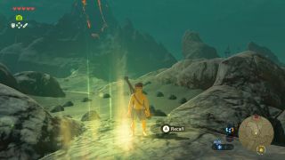 Link at the spot in Hyrule for the Eldin Canyon Breath of the Wild Captured Memories collectible