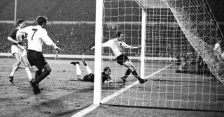 Stiles nets a goal for England against West Germany in February 1966