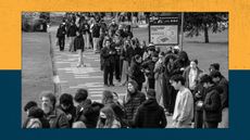 Staff and students queue to receive antibiotics at the University of Kent in Canterbury on March 16, 2026. 