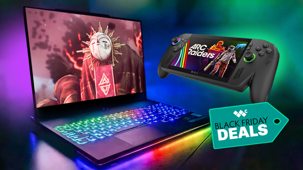 A Gaming laptop playing Clair Obscur: Expedition 33 and an Xbox Ally X running Arc Raiders. 