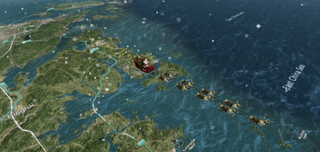 Santa flying on the NORAD tracker