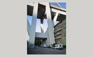 Large thick concrete overpass in Genova