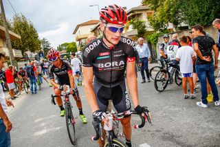 Sam Bennett after winning stage 2 at the Giro della Toscana