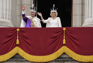 Queen Consort Camilla and King Charles on Buckingham Palace balcony