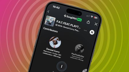 A smartphone with Spotify's SongDNA feature