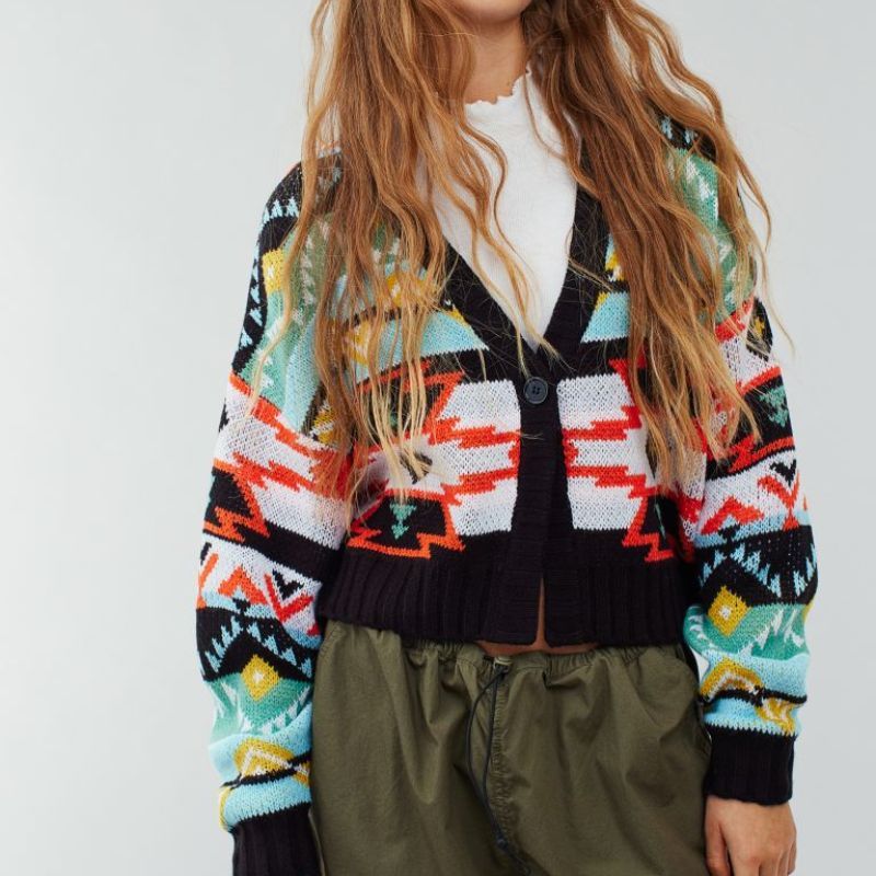 jacquard knit sweater