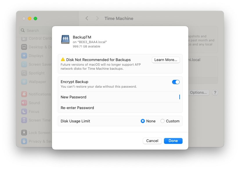 Time Machine Backup on TP-Link