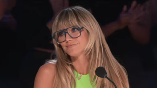 Heidi Klum wearing glasses on America's Got Talent