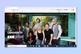 The Netflix home page with Community on it