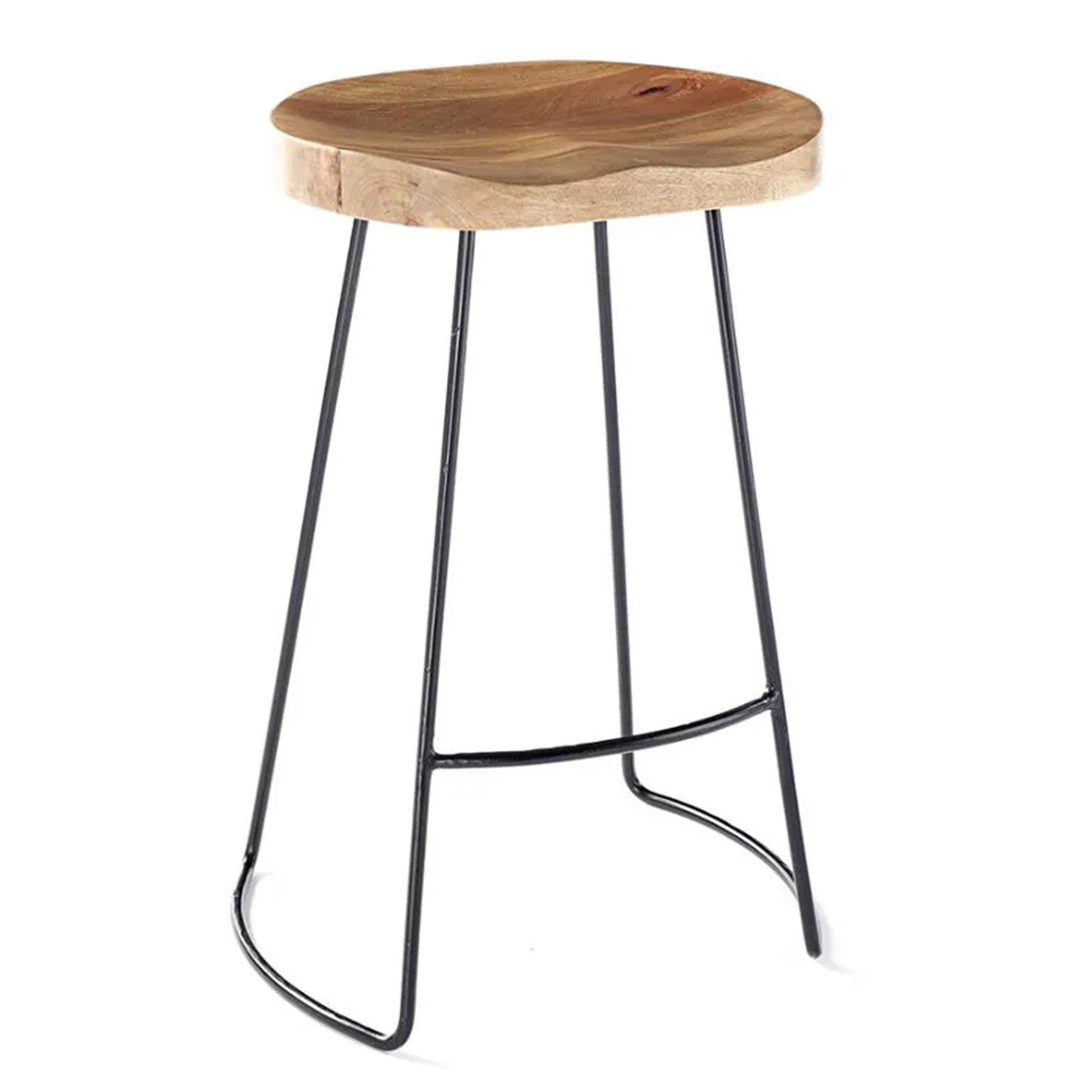 wayfair wooden bar stool with metal legs