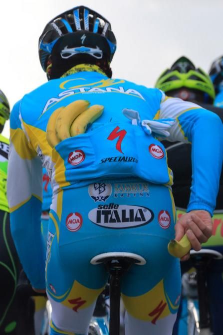 Bananas were clearly the favourite fuel of the day for Astana