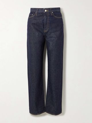 Twisted Seam High-Rise Straight-Leg Jeans