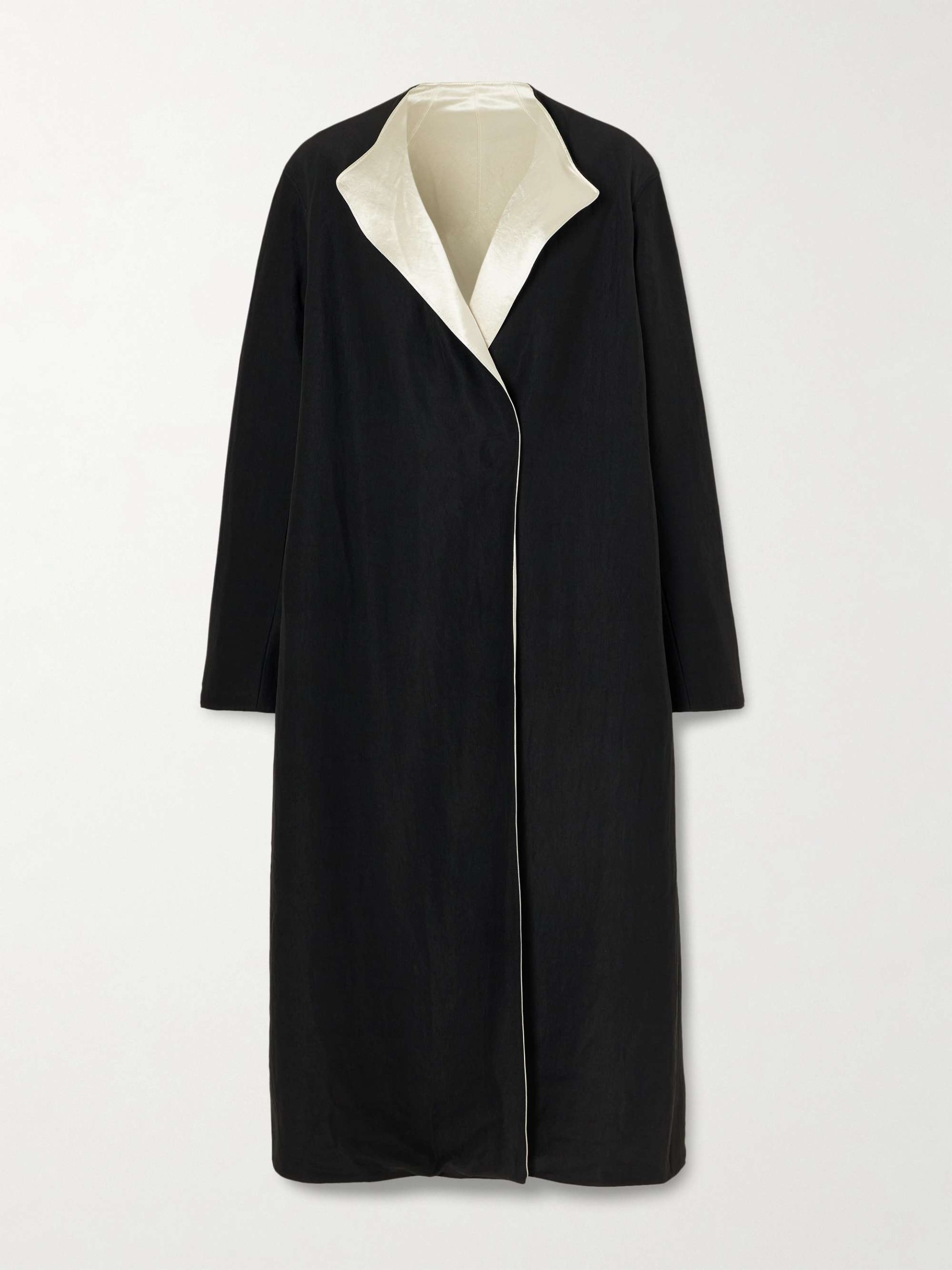 Reversible Twill and Hammered-Satin Coat