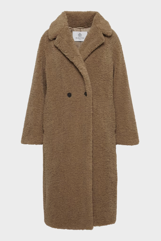 Babaton Long Faux Shearling Double-Breasted Teddy Coat