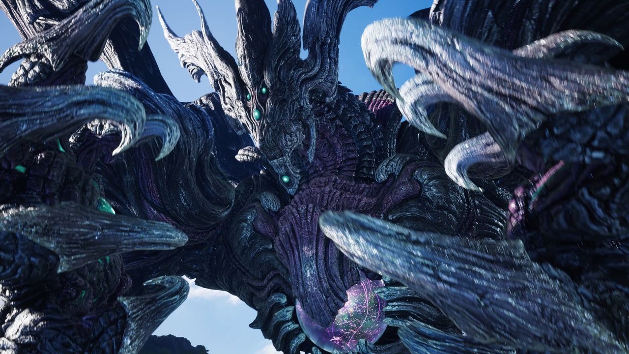 Final Fantasy 7 Revelation - One of the Weapon bosses, a giant kaiju-like creature