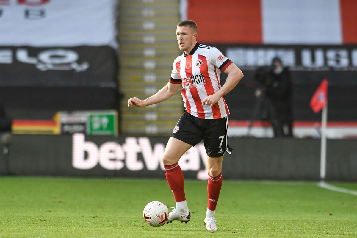John Lundstram playing for Sheffield United in 2020
