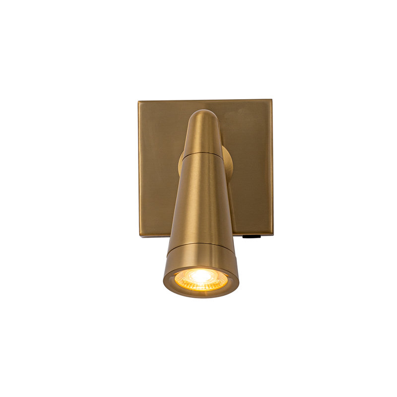 George Oliver Rechargeable Cordless Wall Sconce Usb-C Led Brass Spot Light With Remote and Stepless Touch Dimming Adjustable Head Accent Light for Bedroom, Hallway, Decor | Wayfair
