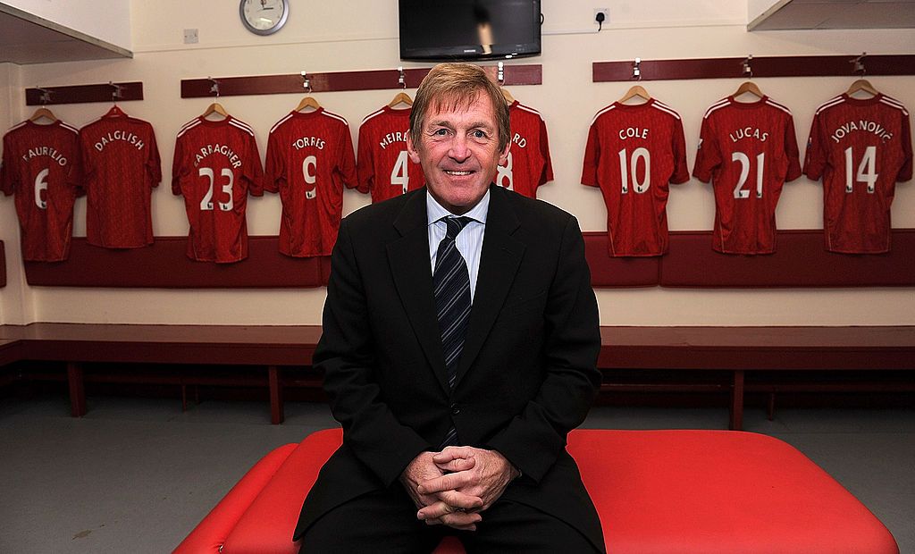 LIVERPOOL, ENGLAND - JANUARY 10: (THE SUN OUT) (EXCLUSIVE COVERAGE: MINIMUM FEES APPLY. 150GBP OR LOCAL EQUIVALENT, PER IMAGE) Kenny Dalglish the new manager of Liverpool poses in the dressing room before a press conference at Anfield on January 10, 2011 in Liverpool, England. (Photo by John Powell/Liverpool FC via Getty Images)