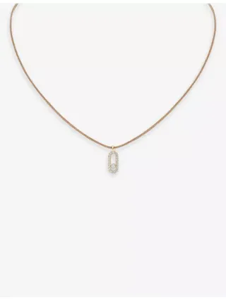 Messika Cares Pavé 18ct White-Gold and 0.09ct Diamond Cord Necklace