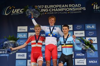 Andreas Leknessund on top step of the podium with Julius Johansen claiming silver and Sébastien Grignard the bronze