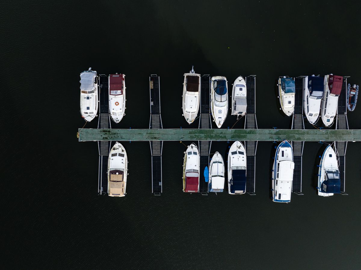 Image taken by James Abbott using the DJI Mavic 3 Classic. Here we see an overhead shot of a pier.